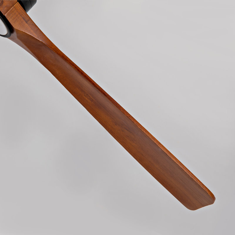 New Model 60 Inch Ceiling Fan With 18W Led Light 3 Solid Wood Blades Remote Control Reversible DC Motor For Home, 60 Wide