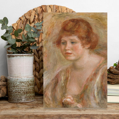 Jeune femme à la rose, entre 1918 et 1919. Estampe d'art mural abstraite et contemporaine représentant un rosier.