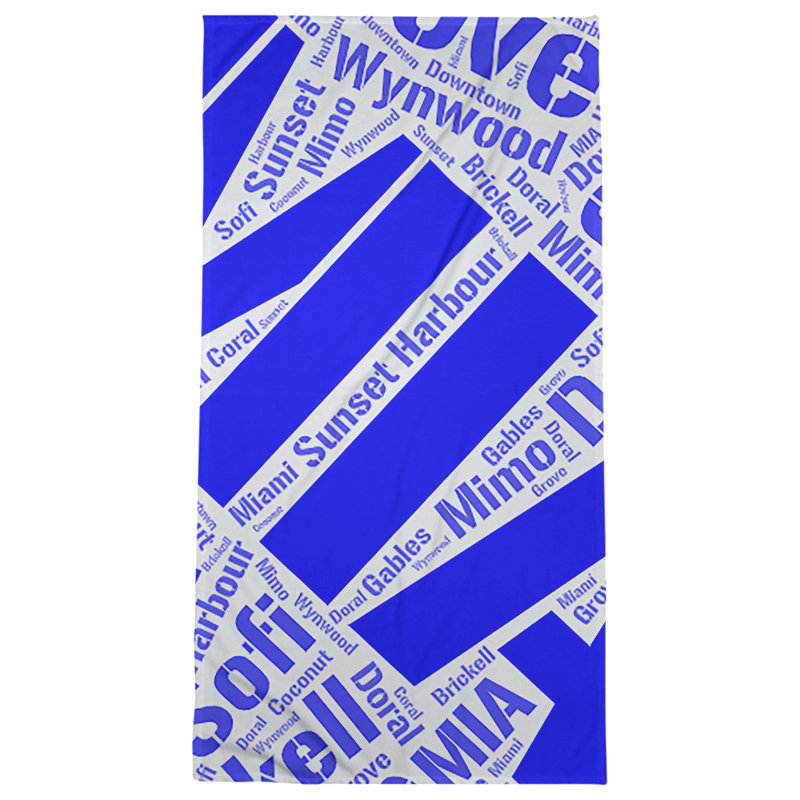 Bath Towel, Blue, Microfiber, Miami