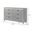 Commode 6 tiroirs argent clair