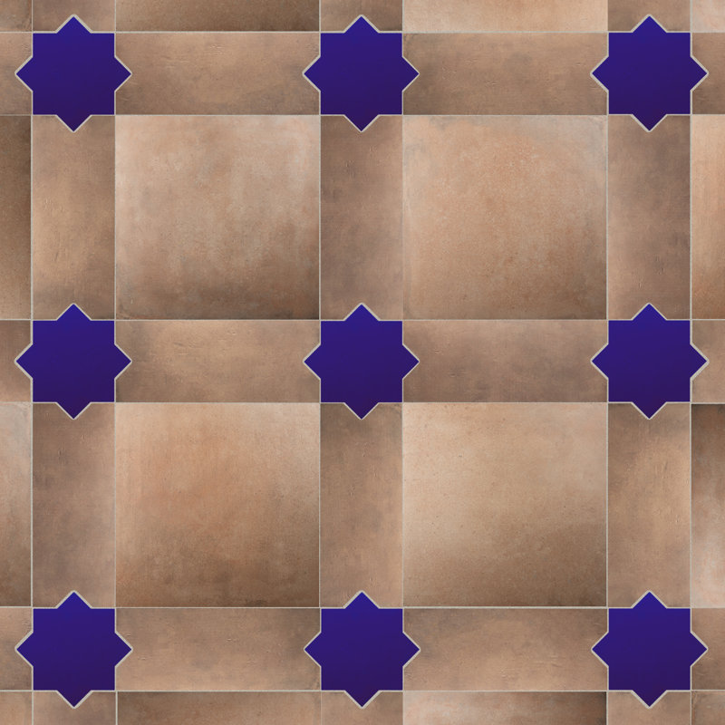 Argile Bordeaux 24-5/8 In. X 24-5/8 In. Porcelain Floor And Wall Tile Kit, Brown/Blue