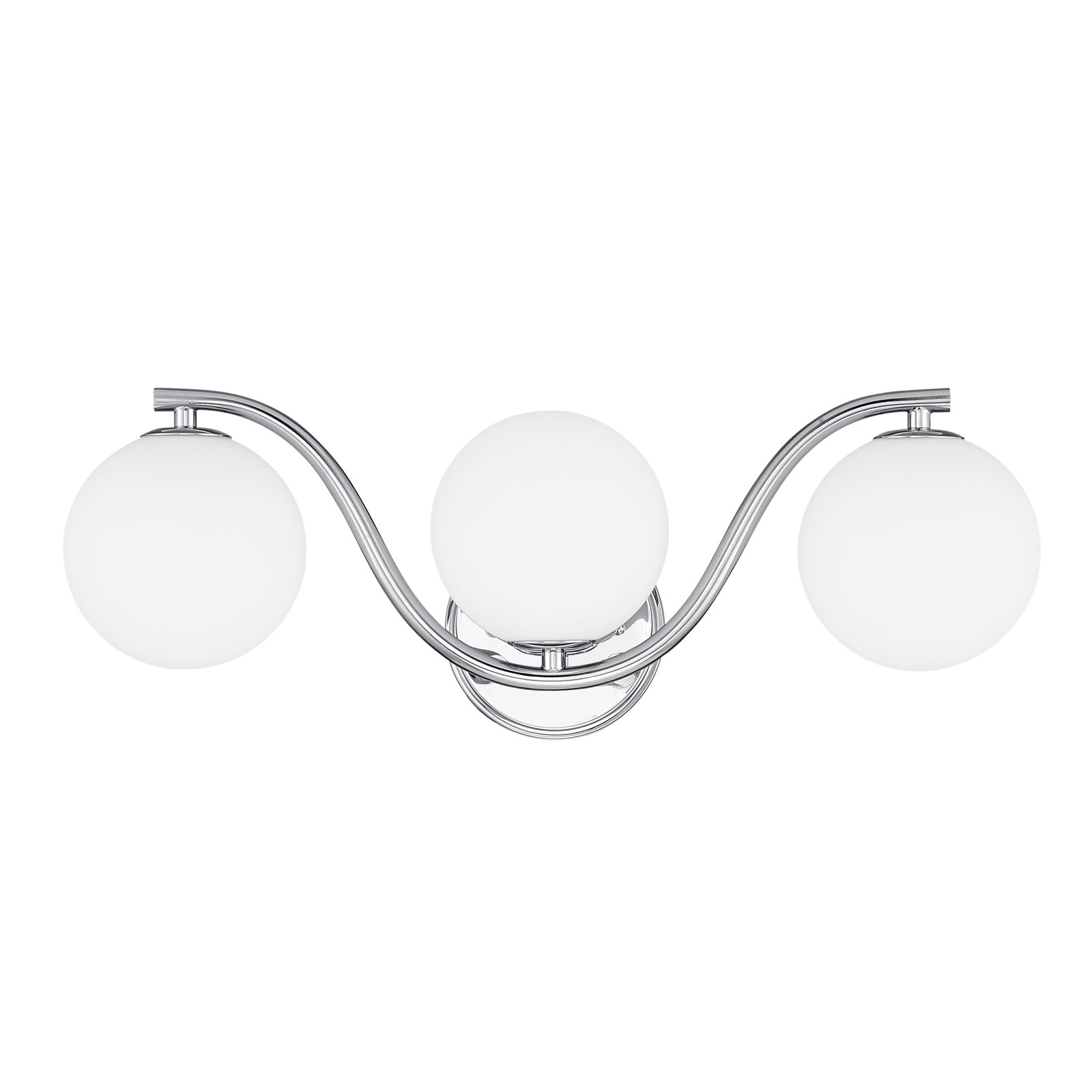 Triple Globe Wave Vanity Lighting, Chrome