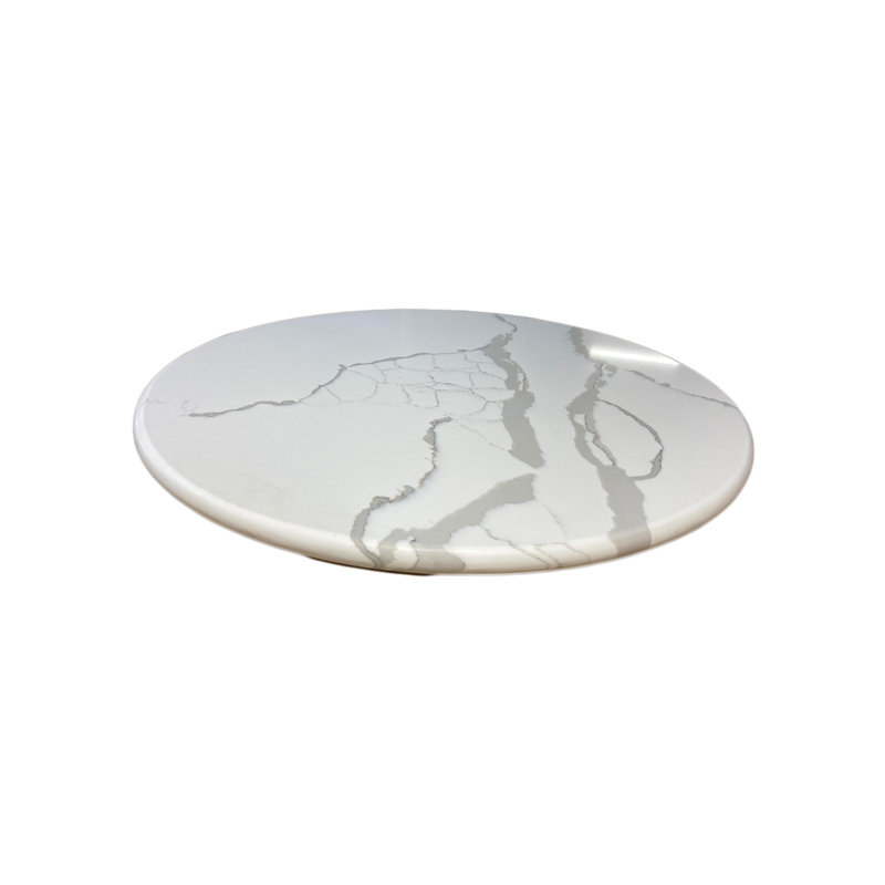 Quartz Round Beveled Edge Table Top, 24"
