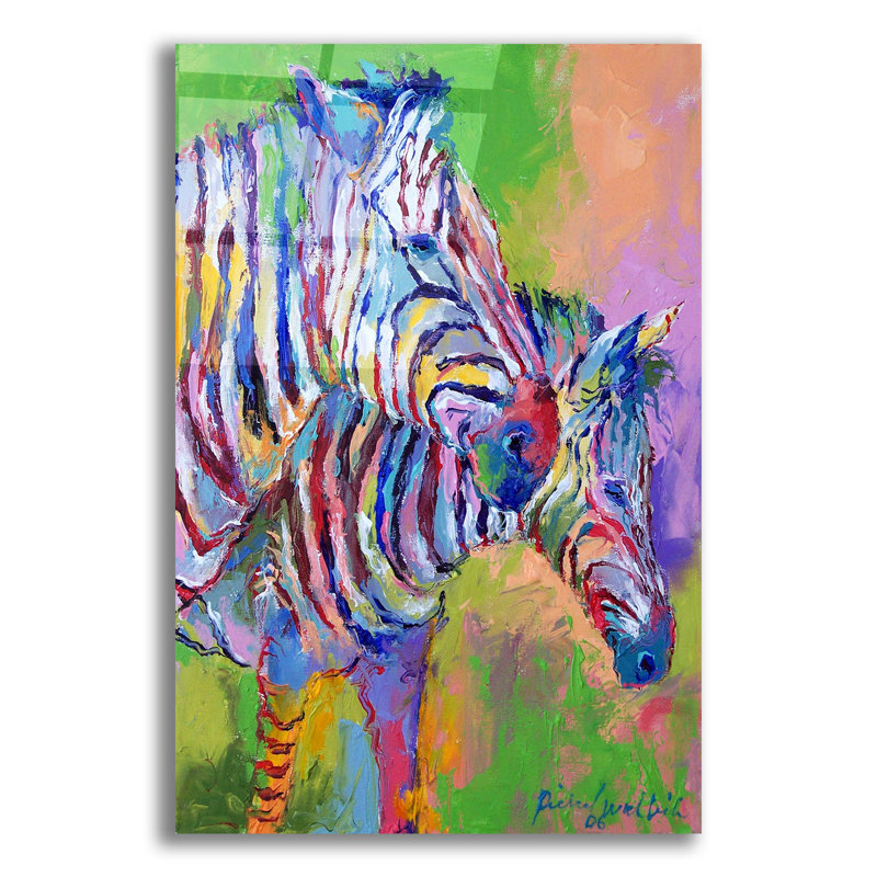 Bungalow rose «Zebra» par Richard Wallich, art mural en verre acrylique, H 24 po x l 16 po x P 0,2 po
