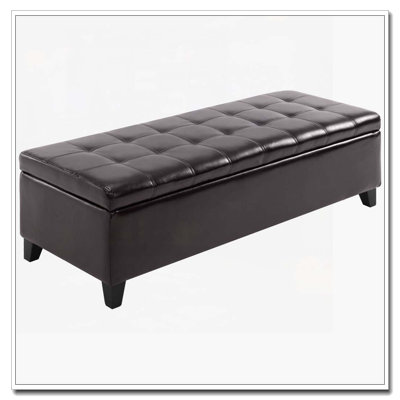 Banc de rangement capitonné en similicuir