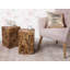 Solid Wood Block End Table