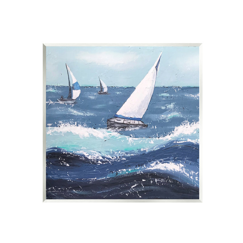 Vagues rugueuses par Jade Reynolds - Peinture, H 12 po x l 12 po x P 0,5 po, Bois