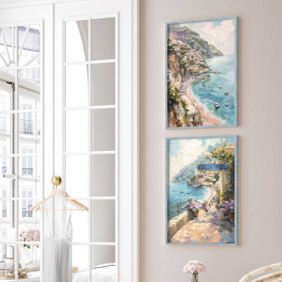 «Coastal Charm Paradise», ensemble de 2 pièces encadrées sur papier par Azure Artisanal Studio
