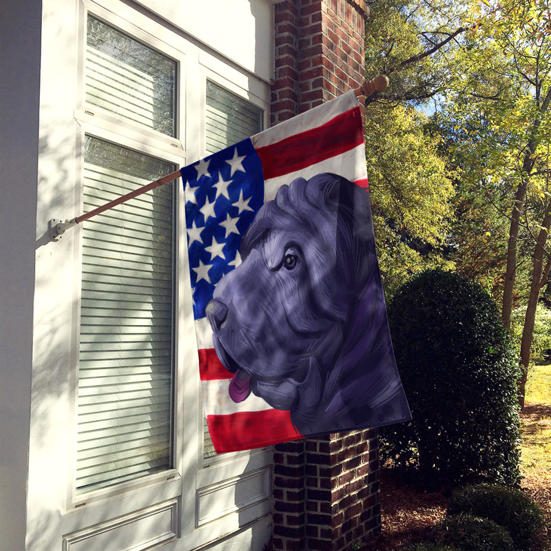 Polyester à 2 côtés 28 x 40 po drapeau maison, Shar Pei miniature