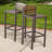 Set of 2 Outdoor Acacia Wood Bar Stools with Metal Frame - Industrial Style Counter Height Stools