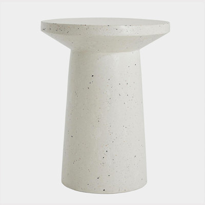 Table d'appoint d'extérieur H 24 po MGO Terrazzo, blanc