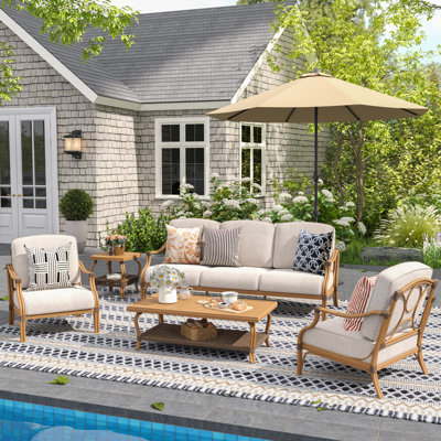 Arcadia Patio 5 Person Aluminum Conversation Set With Cushions