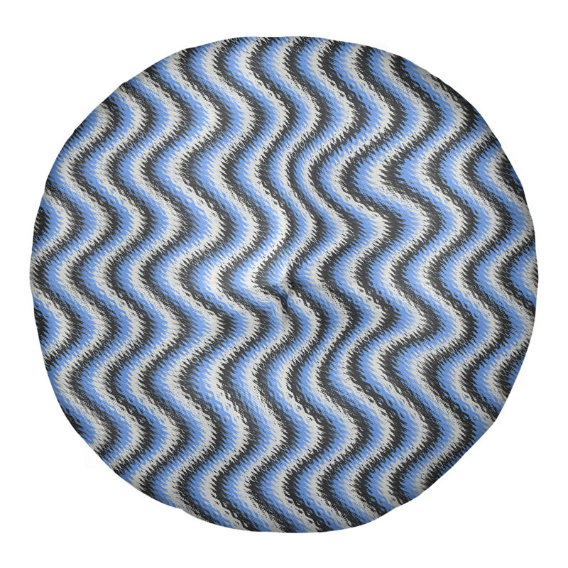 Oreiller de sol Katelyn Elizabeth, 26 po x 26 po, Noir / Bleu