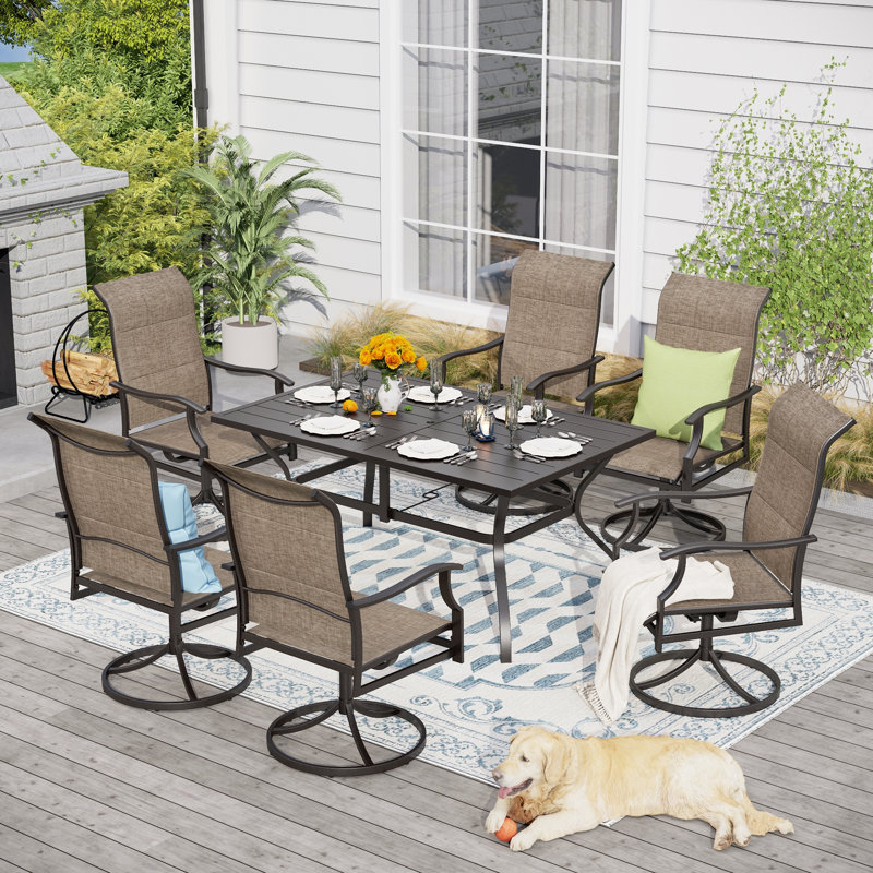Alyah 6 - Person Patio Dining Set with Rectangular Table