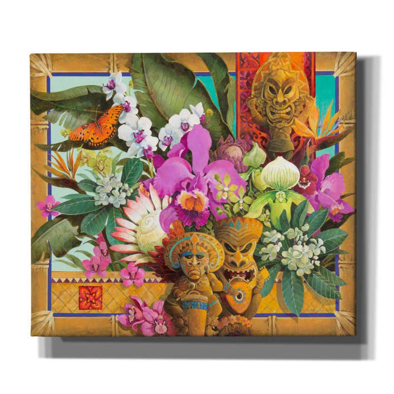 «Jungle Red» par David Galchutt, art mural sur toile, H 26 po x l 30 po x P 1,5 po