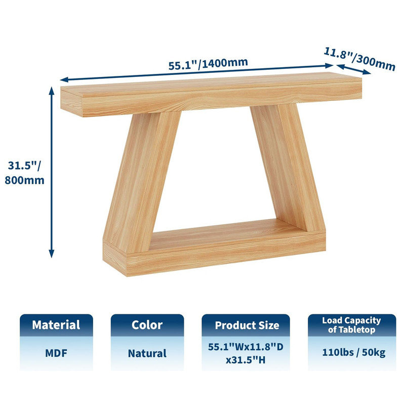 140cm Console Table, Beige