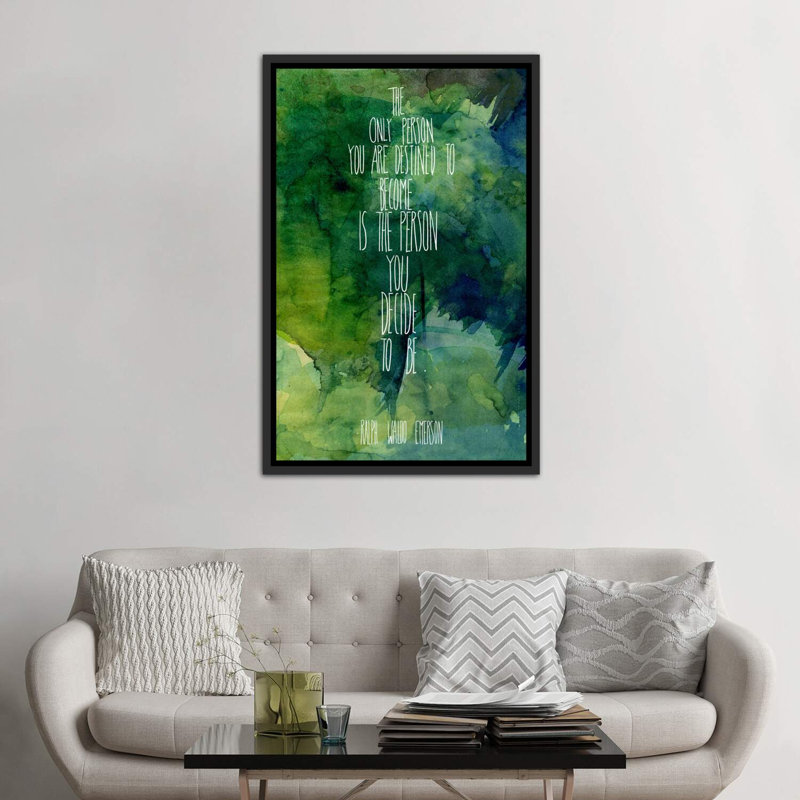 «You Decide», reproduction d'art textuel, Toile avec cadre noir patiné, H 60 po x l 40po x P 1,5 po
