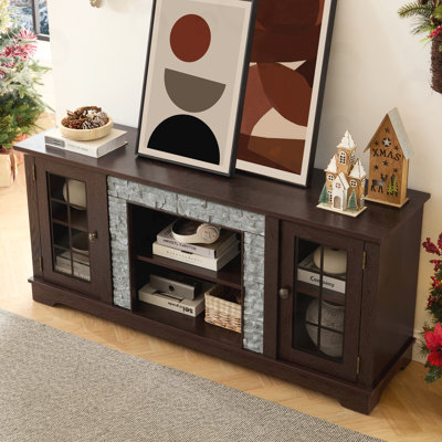 Modern TV Stand with 2-Door Storage
