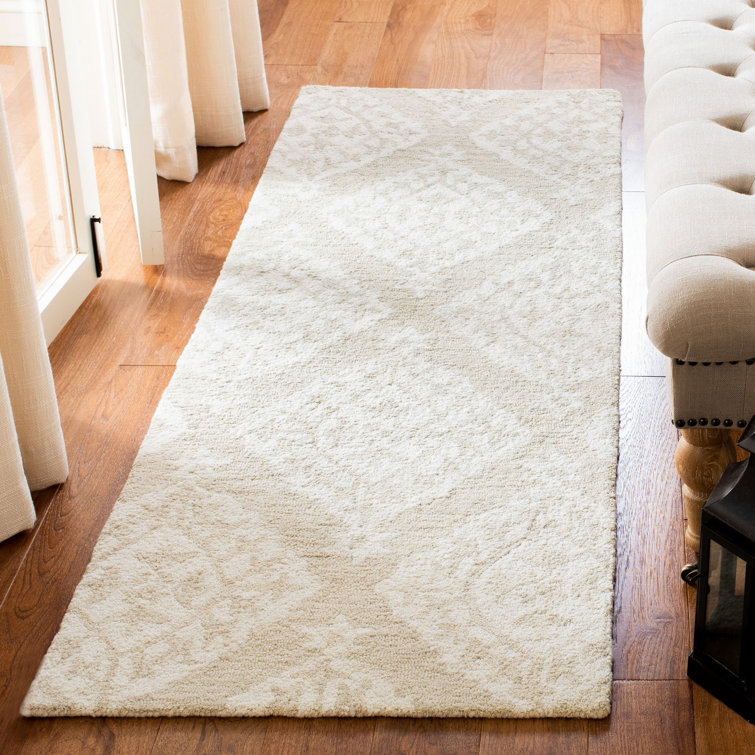 Salerna Micro-Loop Hand Tufted Wool Damask Rug