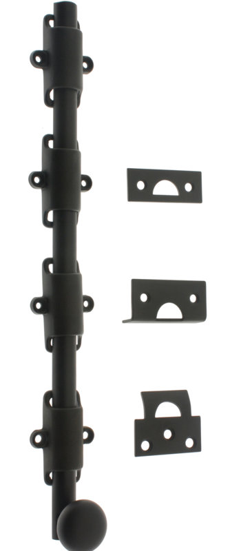 Solid Brass 24" Heavy Duty Surface Bolt, Oil-Rubbed Bronze