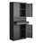 Metal Storage Cabinet, 180 lbs Shelf Load Capacity, 70.87" Tall Garage Tool Storage Cabinet with 4 Locking Doors and Adjustable Shelves, 2 Drawers, for Garage, Home, Office, Utility Room, Black