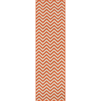 Tapis orange / ivoire tissé à la machine Irita