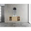 Meuble-lavabo mural avec lavabo d'art en céramique et 2 tablettes de rangement, porte à fermeture en douceur, emballage KD, contreplaqué