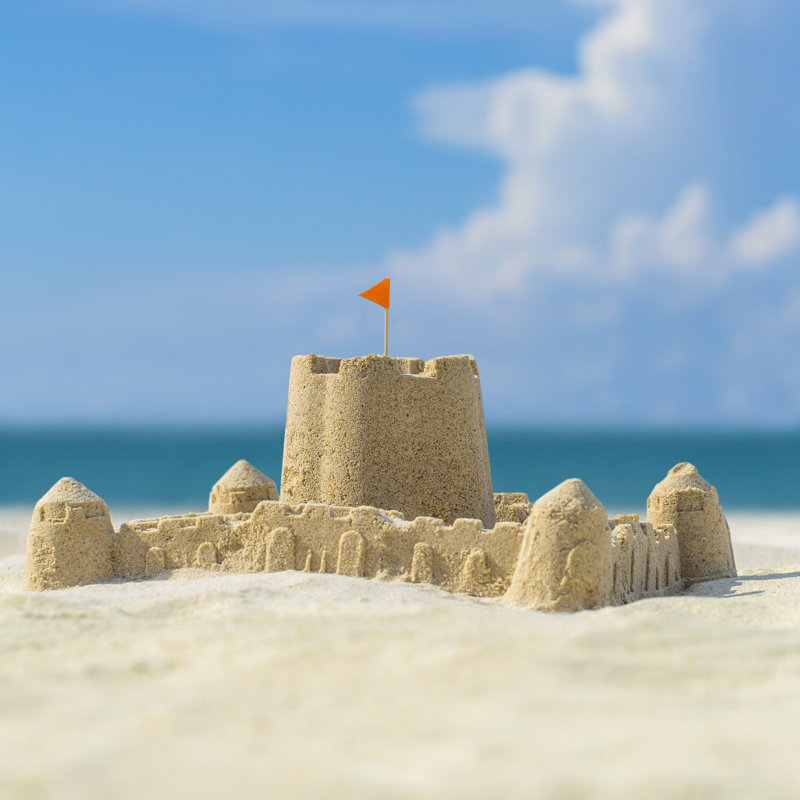 Sand Castle On The Beach by Mazzzur - Wrapped Canvas Print, 30cm H x 30cm W x 3.8cm D