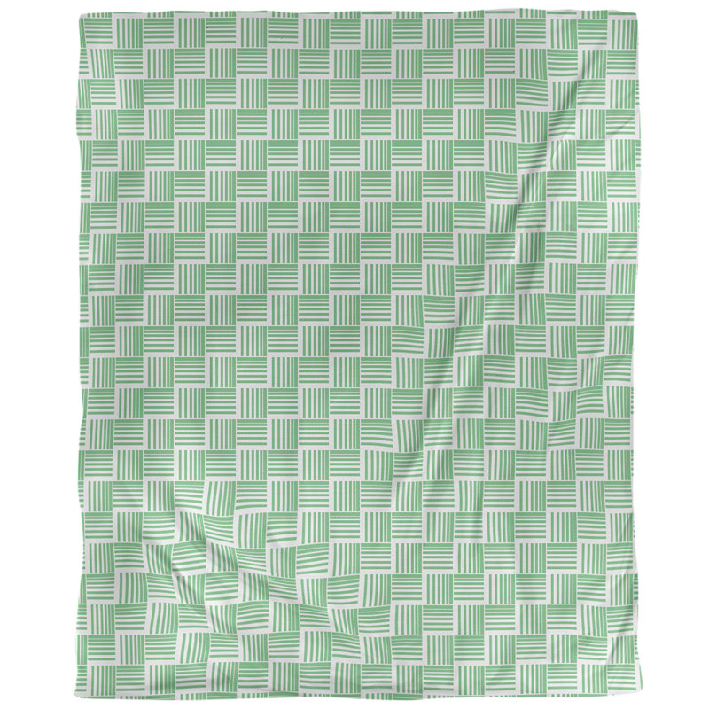 Housse de couette simple à rayures baskettressées, Housse de couette pour très grand lit, Vert clair, Polyester brossé