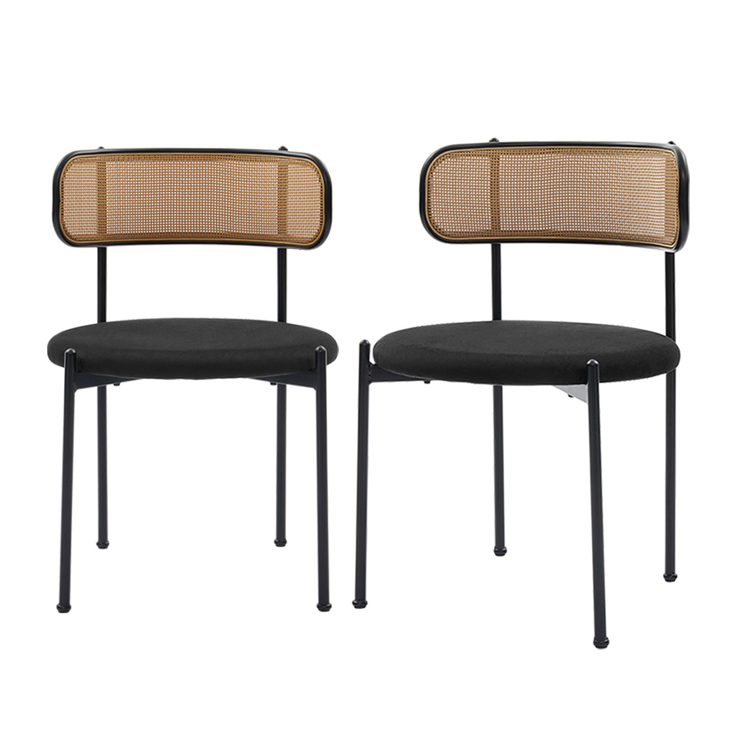 Bay Isle Home™ Rattan Dining Chairs, Farmhouse Metal Dining Room Chairs ...