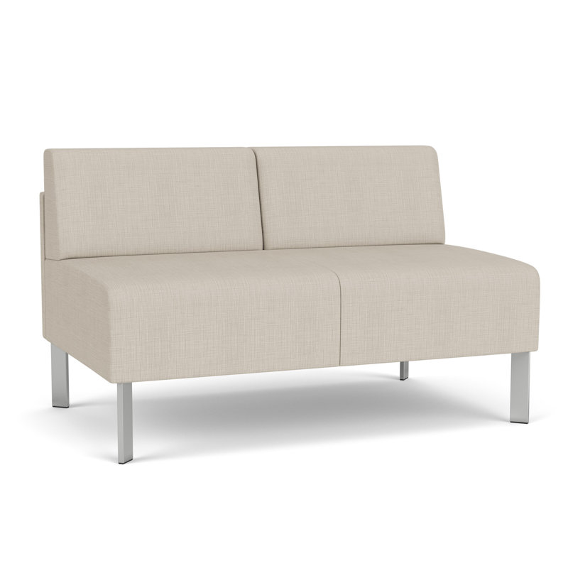 Causeuse sans accoudoirs Luxe Lounge, Acier argent, Plot Line neutre