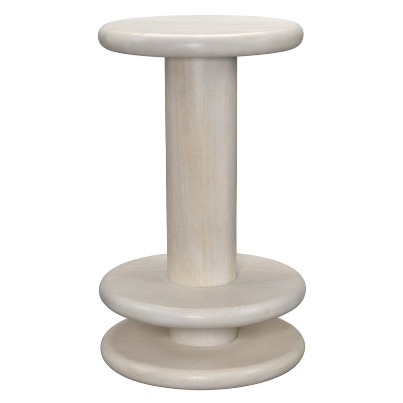 Rye Solid Wood Bar Stool, White Bleach, Counter Stool (24" Seat Height)