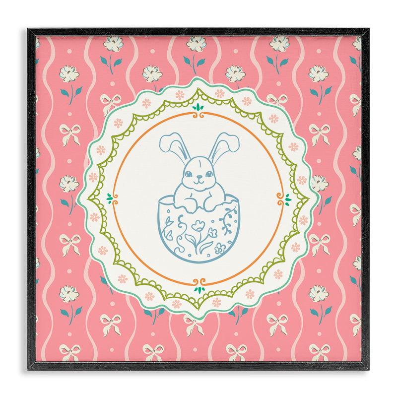 Lapin de printemps et coquille d'œuf, estampe numérique, design par Angela Steahling, H 12 po x l 12 po