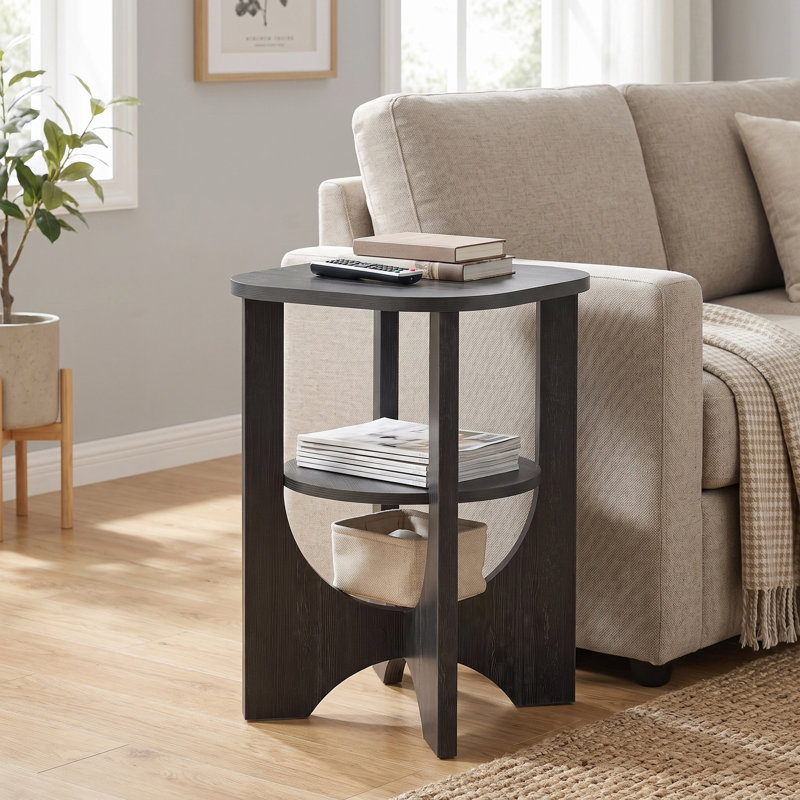 2 Tier End Table, Black