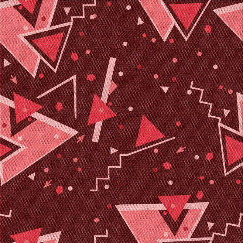 Tapis tissé à la machine en rouge, Carré 6 pi