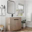 Meuble-lavabo indépendant de 36 pouces avec lavabo en céramique blanche et 2 portes d'armoire à fermeture en douceur-120855780