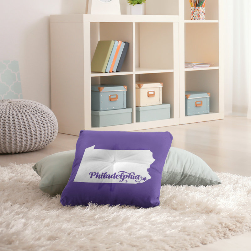 Coussin de sol touffeté nevada, 26 po x 26 po, Mauve, Philadelphie