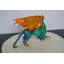 Statue en bronze dragon peint - Taille: L 16 po x l 15 po x H 12 po.