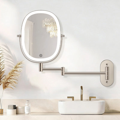 Miroir de maquillage de salle de bain mural ovale