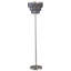 Lampe sur pied avec abat-jour en cristal gris fumé à 3 niveaux, métal chromé 61 pouces