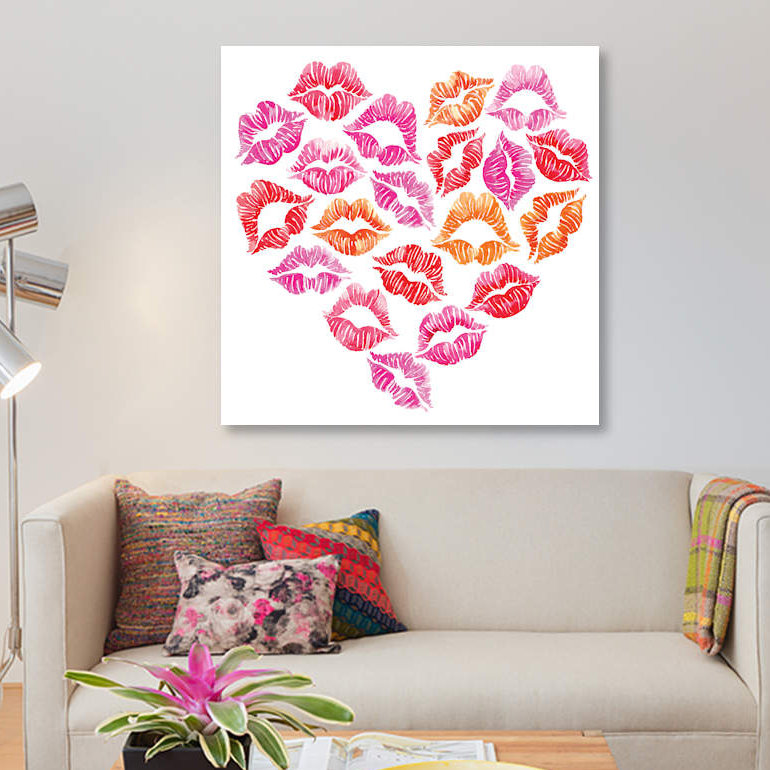« baiser iii », impression sur toile tendue, H 12 po x l 12 po x P 0,75 po, Pas de tapis, Toile tendue