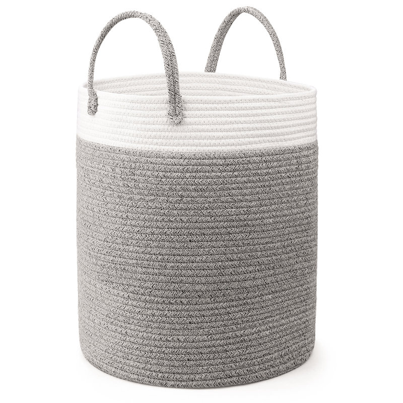 Fabric Laundry Hamper with Handles, Grey
