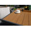 Table carrée 32,5 / 8 po en aluminium et structure noire en teck péruvien-130054349