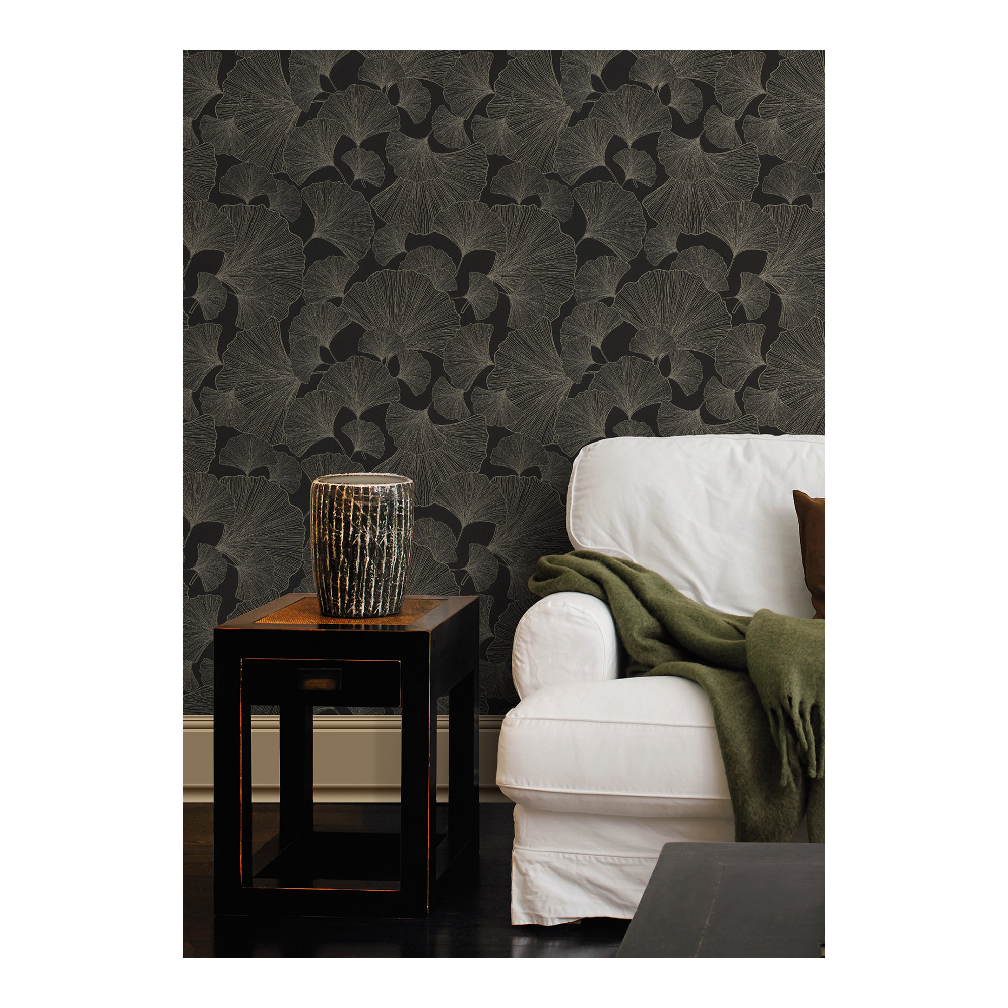 Evia Floral Roll, Black