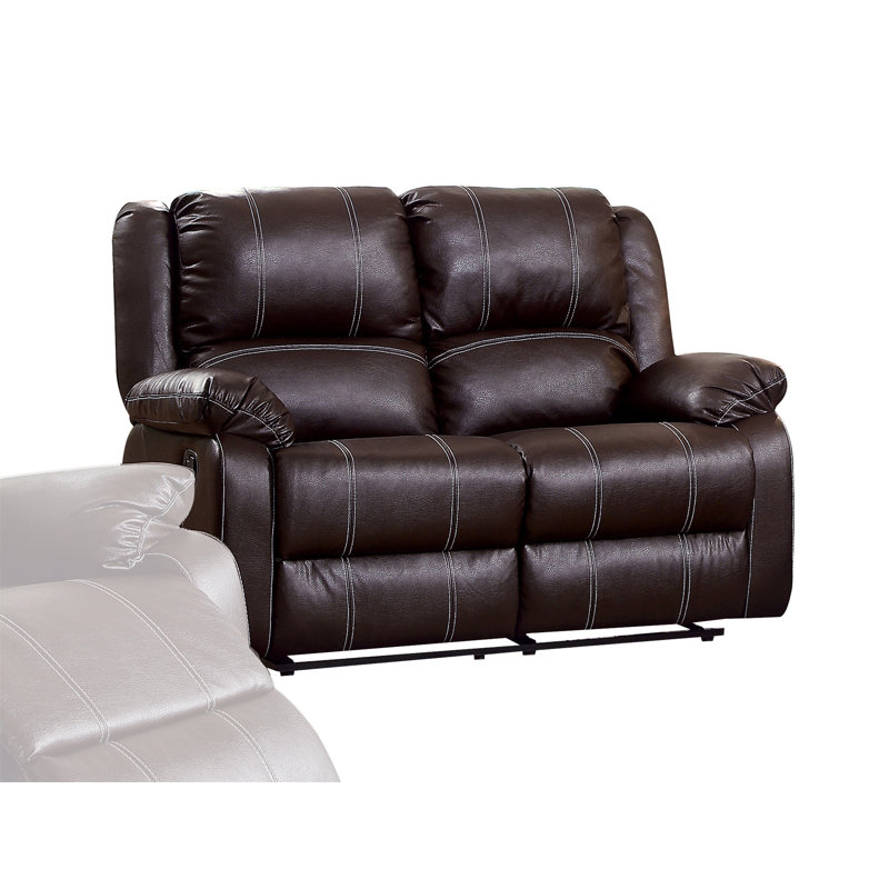 Causeuse inclinable en cuir synthétique Zuriel, Brun