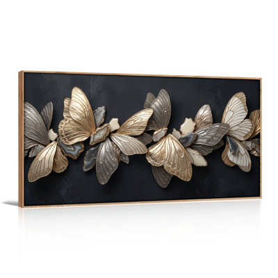 Ensemble de 1 tableau sur toile papillon