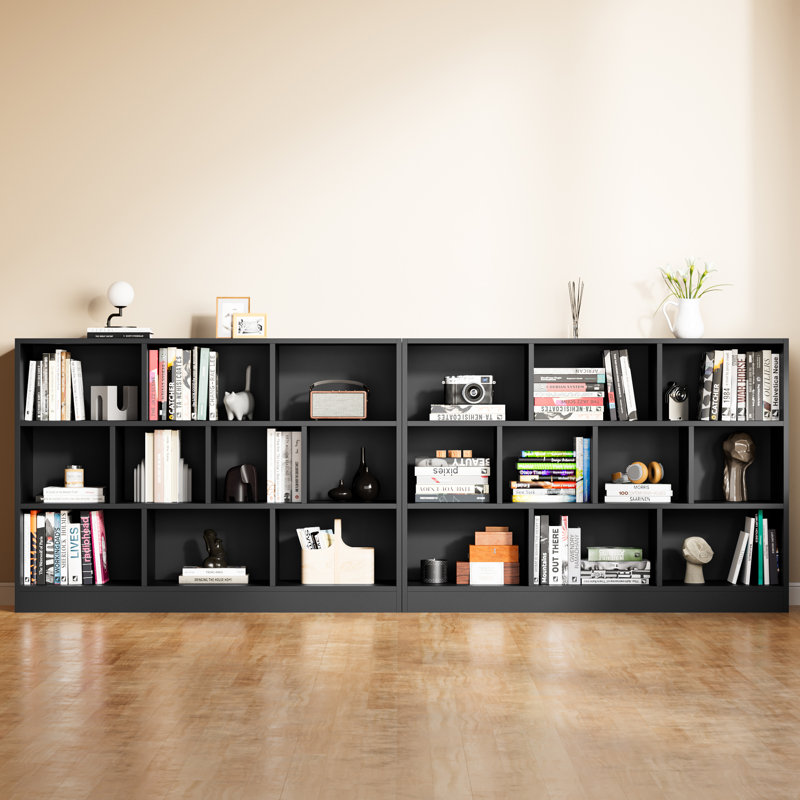 Bibliothèque moderne Presly, Noir, (10 tablettes) H 33,07 po x l 43,31 po x P 11,61 p