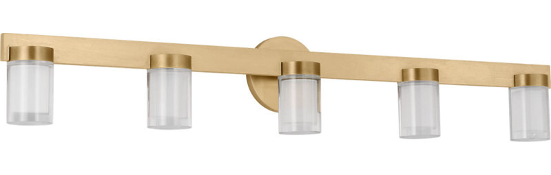 Esfera Small Bath, 5.9" H x 36" W x 3.4" D, Hand Rubbed Antique Brass