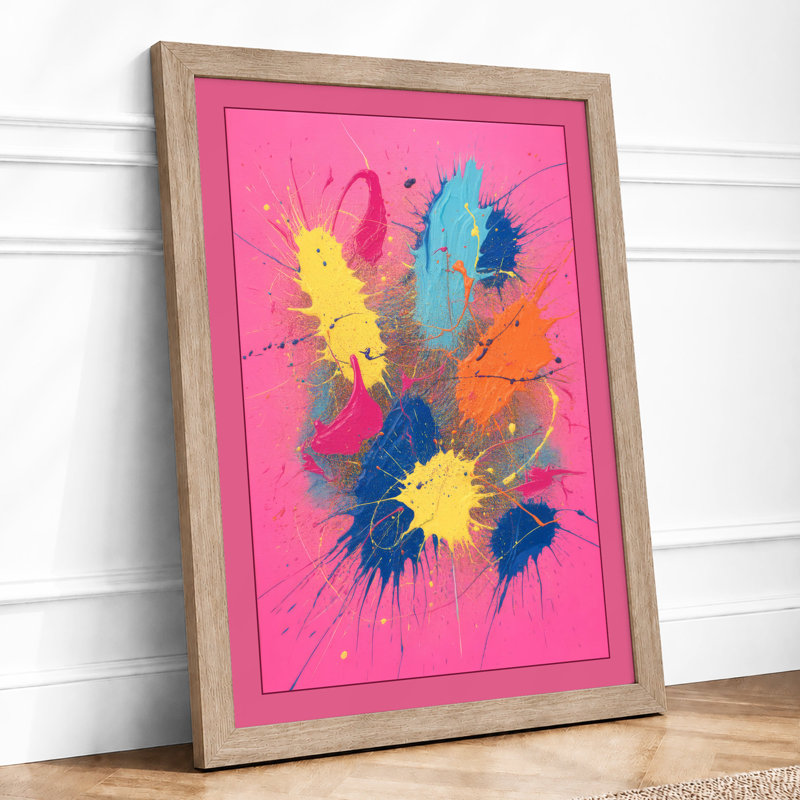Painted Chaos Modern - Framed Print, Oak, A3 - 42.0 x 29.7 cm
