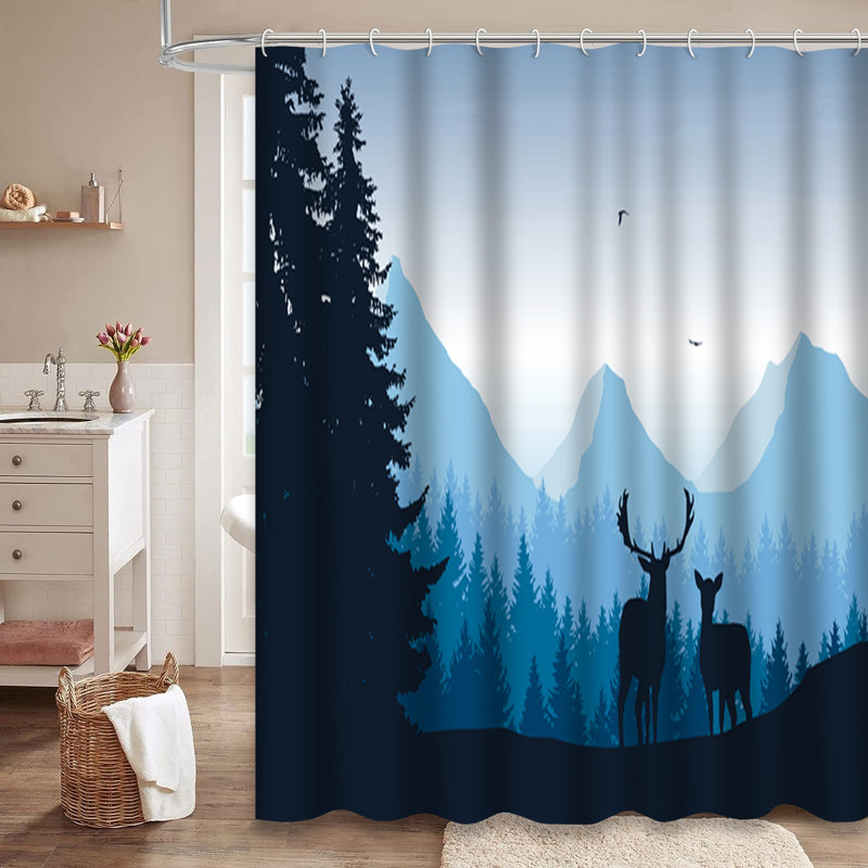 Rideau de douche Mountain Forest, L 72 po x l 78 po